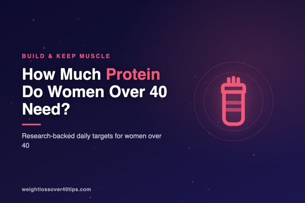 How much protein do women over 40 need - protein shaker illustration with daily targets